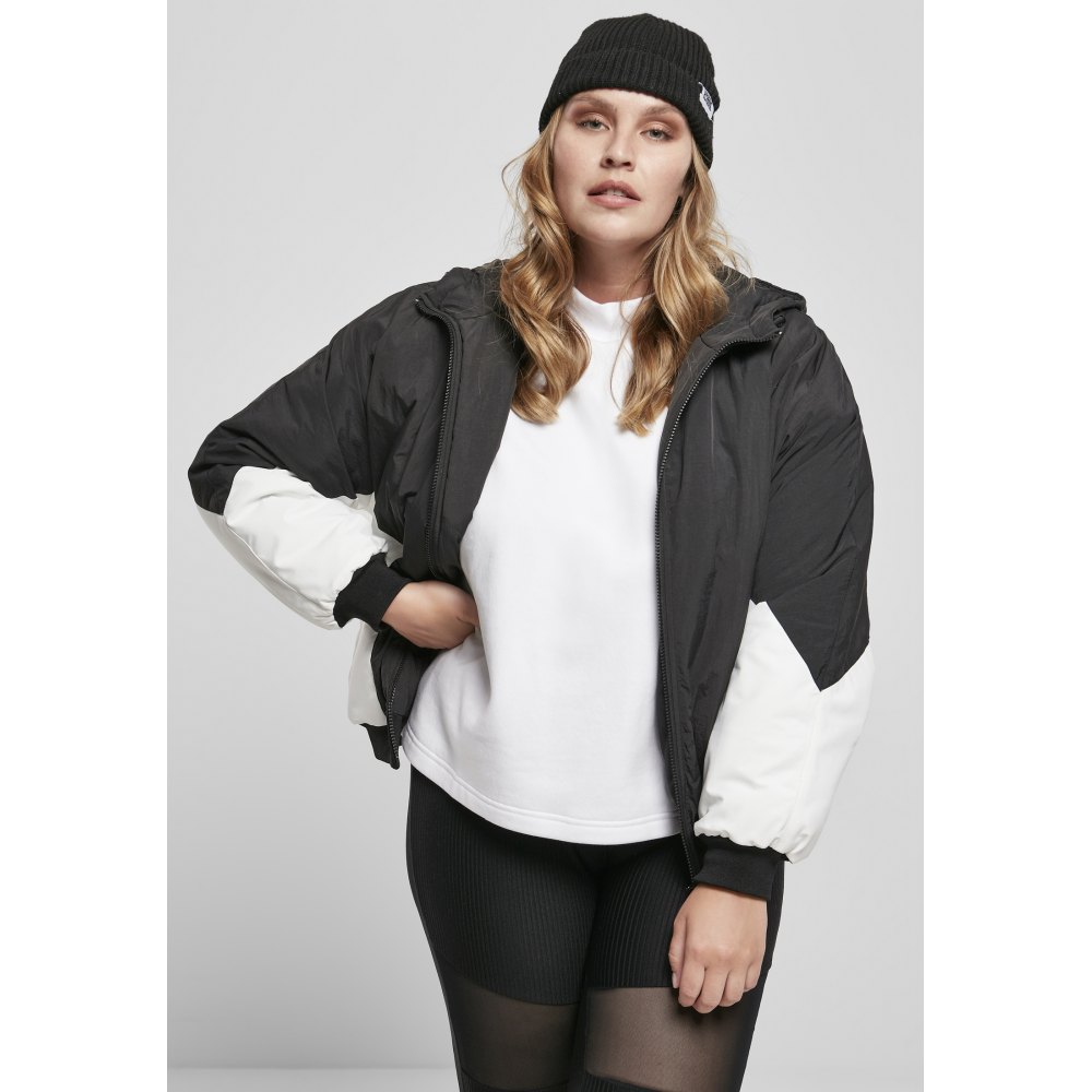 Urban Classics - Padded 2-Tone Batwing Manteau d'hiver - Noir/Blanc